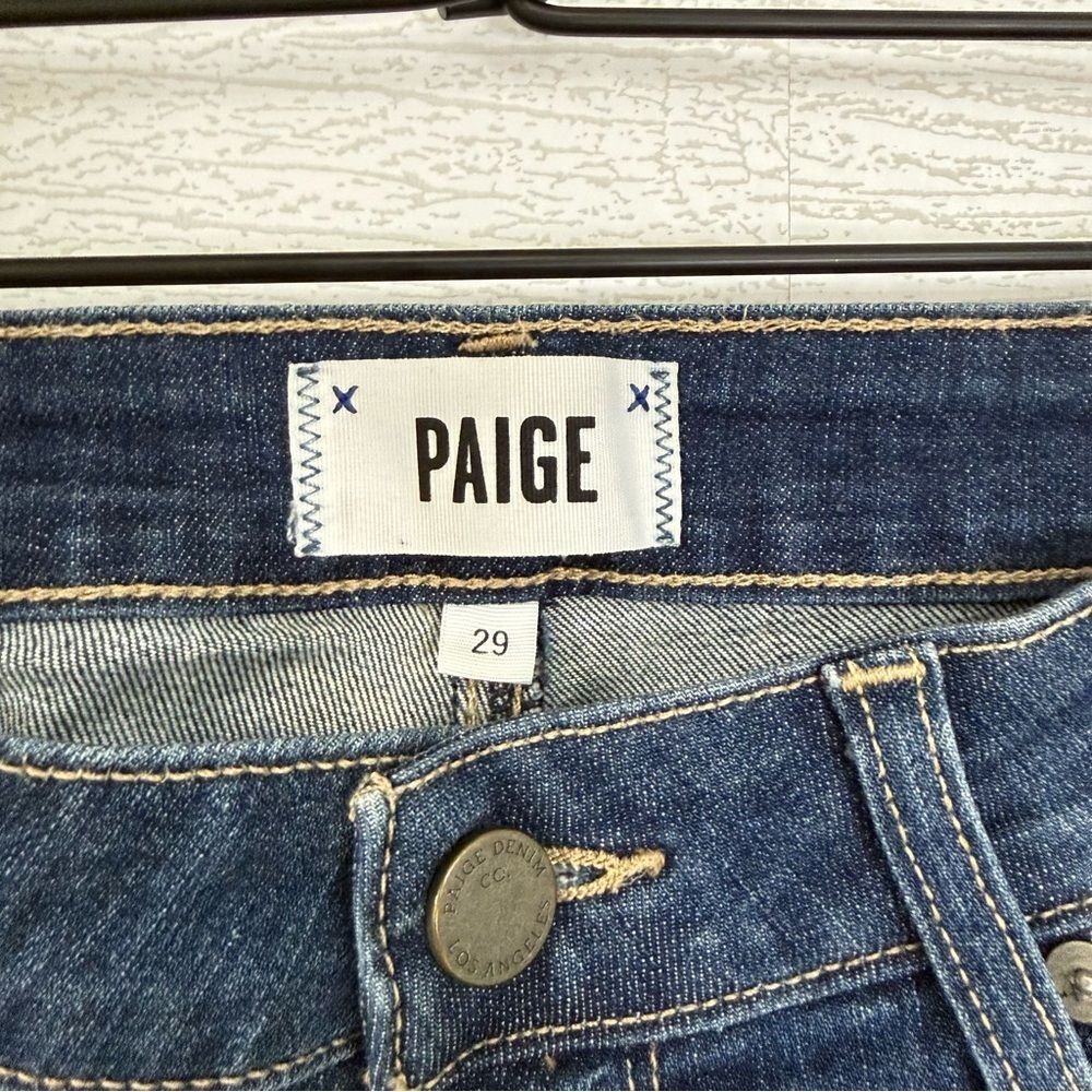 PAIGE Verdugo Ultra Skinny Jeans Ripped Knees Medium Wash Y2K Aesthetic Sz 29 - Picture 5 of 12